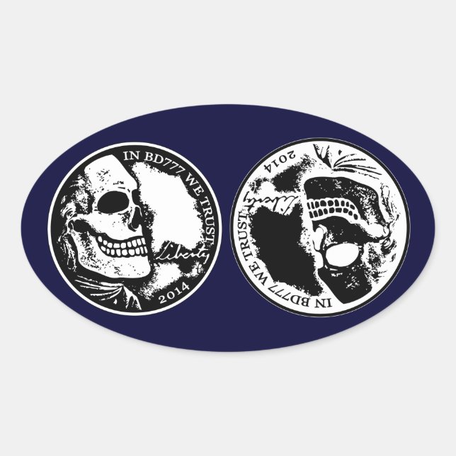 Sticker Ovale Black Death 777 - Liberty (Devant)