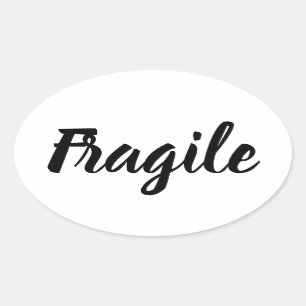 Sticker Ovale Black et blanc fragile entreprise moderne tendance