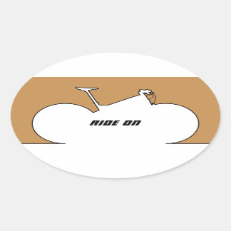 Sticker Ovale Black Outline Brown