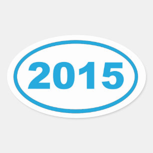 Sticker Ovale bleu cyan 2015