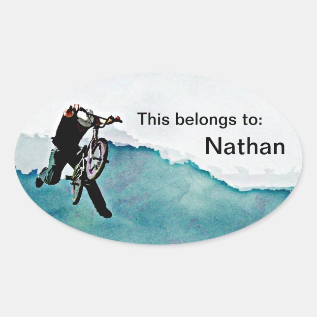 Sticker Ovale BMX Freestyle Bicycle (Devant)
