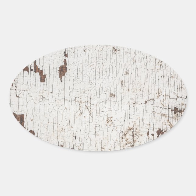 Sticker Ovale Bois blanc de Vintage (Devant)
