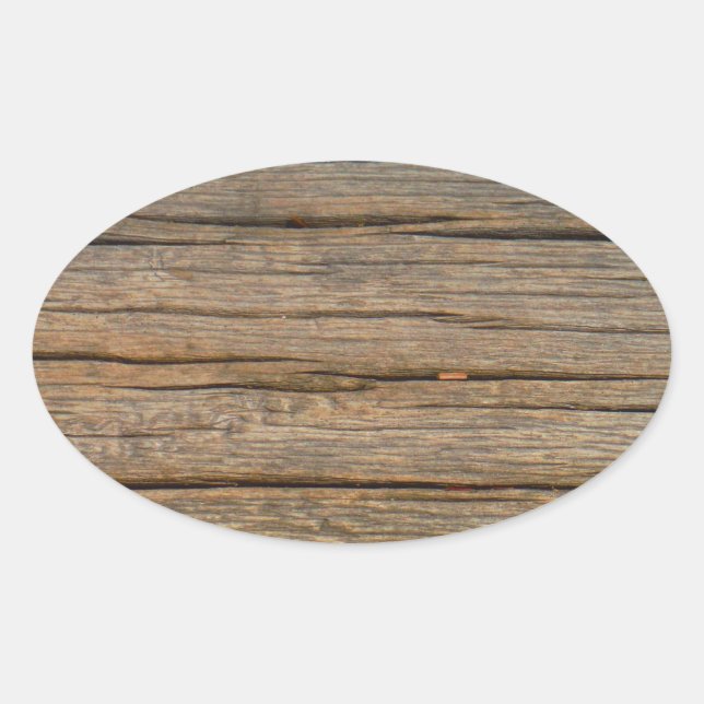 Sticker Ovale bois brun gros plan (Devant)