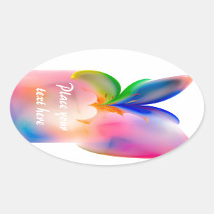 Sticker Ovale Boîte cadeau Big Bow