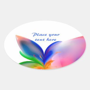 Sticker Ovale Boîte cadeau Big Bow