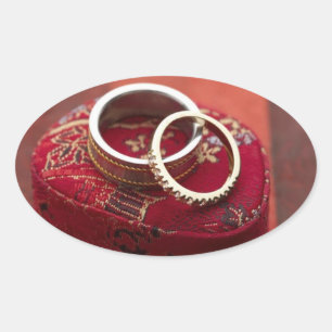 Sticker Ovale Boîte de rangement Mariage Seals de mariage ovale 