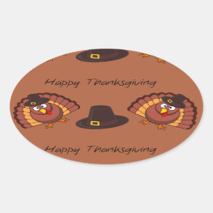Sticker Ovale Bon thanksgiving orienté