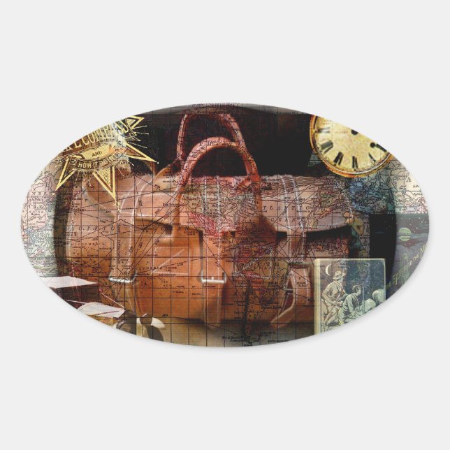 Sticker Ovale Bon Voyage (Devant)