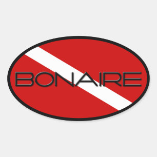 Sticker Ovale Bonaire Diver Down