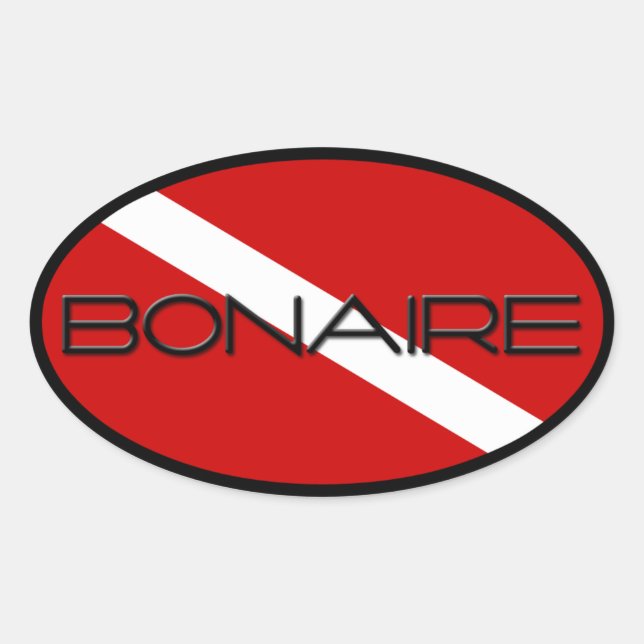 Sticker Ovale Bonaire Diver Down (Devant)