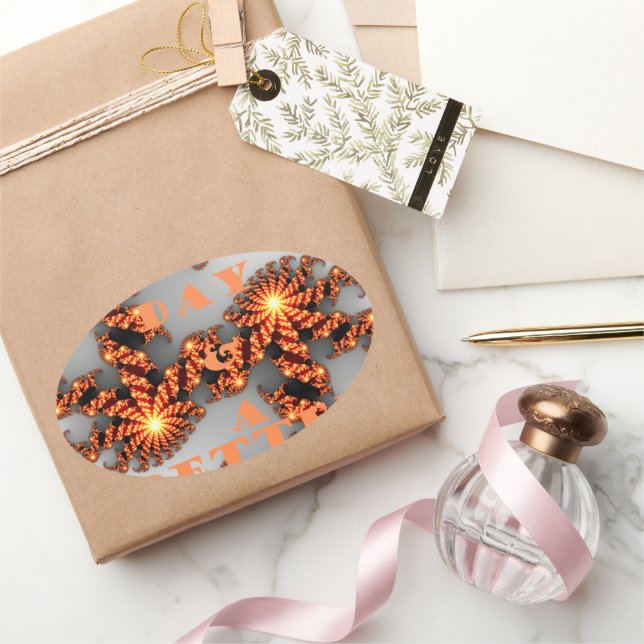 Sticker Ovale Bonne journée et meilleure nuit (Cadeaux)