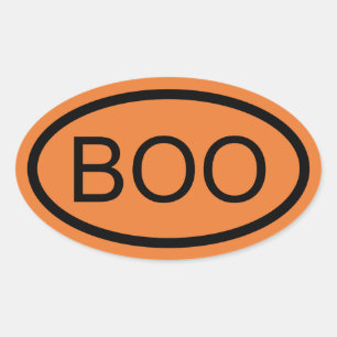 Sticker ovale Boo Halloween