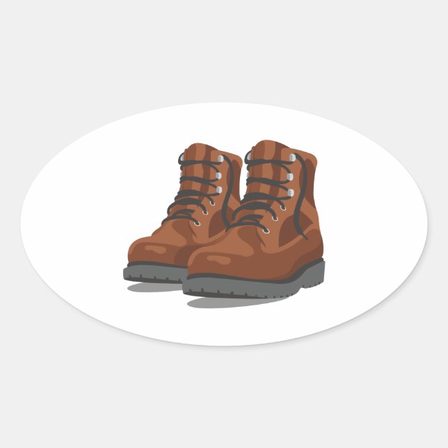 Sticker Ovale Boots randonnées (Devant)