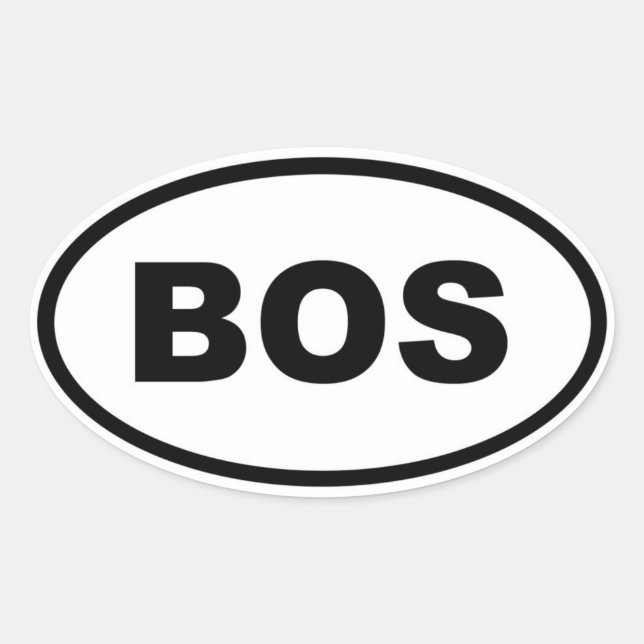 Sticker Ovale Boston BOS (Devant)