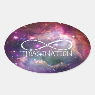 Sticker Ovale Boucle d'infini et arrière - plan de hippie de