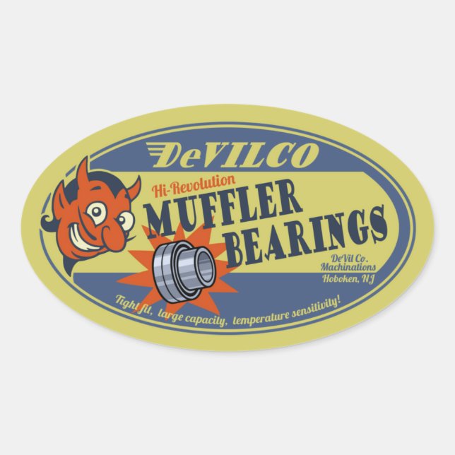 Sticker Ovale Boucles DeVILco (Devant)