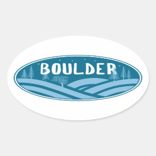 Sticker Ovale Boulder Colorado Extérieur