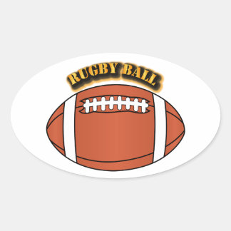 Sticker Ovale Boule de rugby avec texte