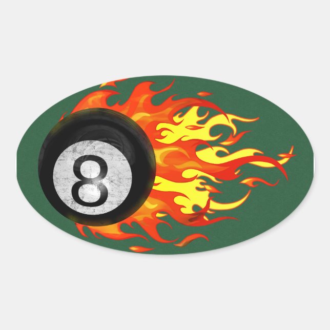 Sticker Ovale Boule flamboyante 8 (Devant)