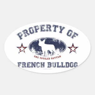 Sticker Ovale Bouledogue français
