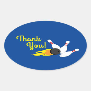 Sticker Ovale Bowling Anniversaire de enfant Party Cute Sports M