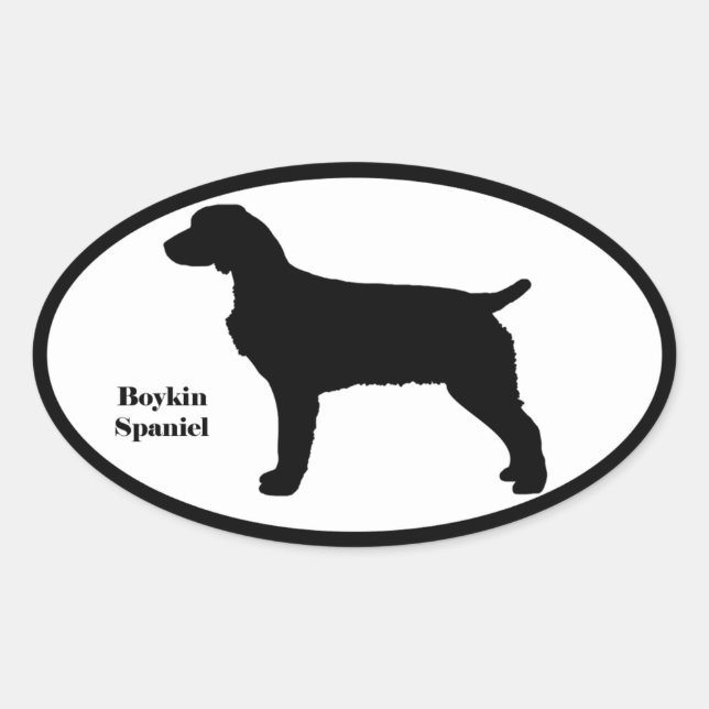 Sticker Ovale Boykin Spaniel SIlhouette (Devant)
