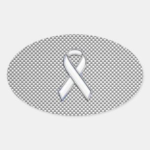 Sticker Ovale Bras blanc Sensibilisation au ruban Grille blanche