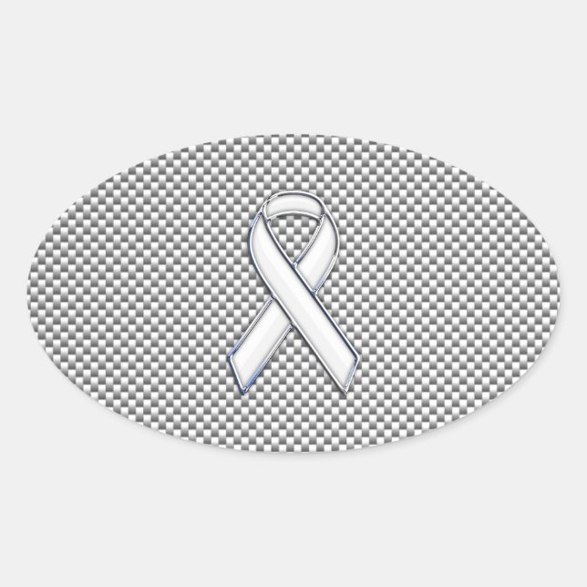 Sticker Ovale Bras blanc Sensibilisation au ruban Grille blanche (Devant)