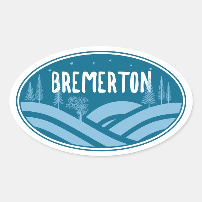 Sticker Ovale Bremerton Washington Outdoors (Devant)