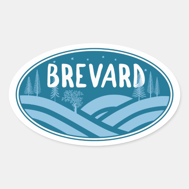 Sticker Ovale Brevard Caroline du Nord Extérieur (Devant)