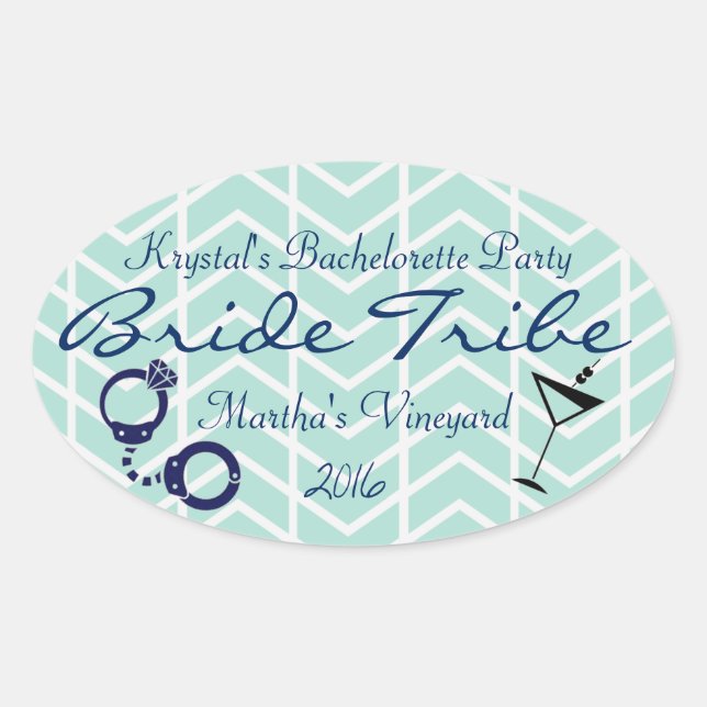 Sticker Ovale Bride Tribe Bachelorette Party (Devant)