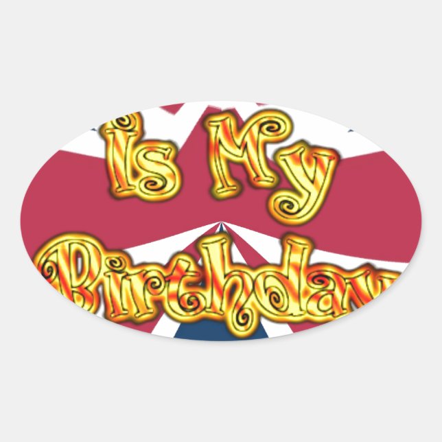 Sticker Ovale British Birday Gifts Art Print (Devant)