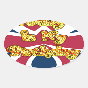 Sticker Ovale British Birday Gifts Art Print