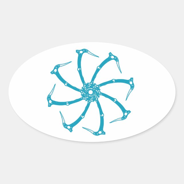 Sticker Ovale Broche de l'outil de glace (Devant)