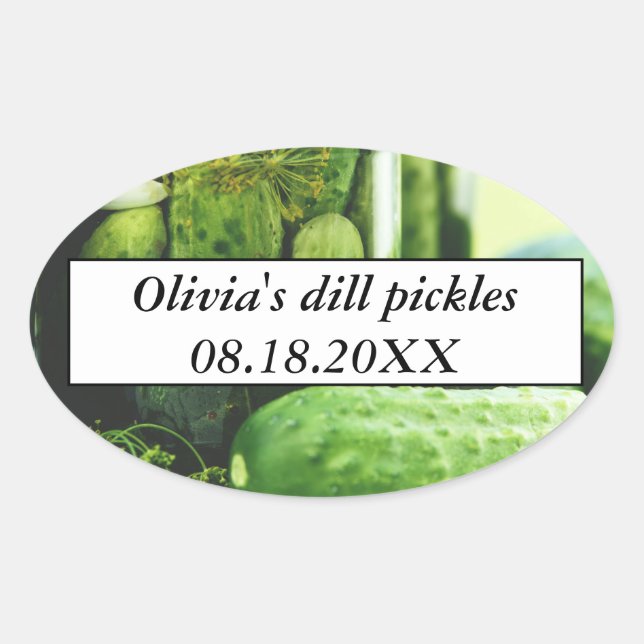 Sticker Ovale Brochettes Mason Concombres Concombres Maison (Devant)
