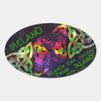 Sticker Ovale Brodeurs, Irlande, noeuds celtiques, couleurs