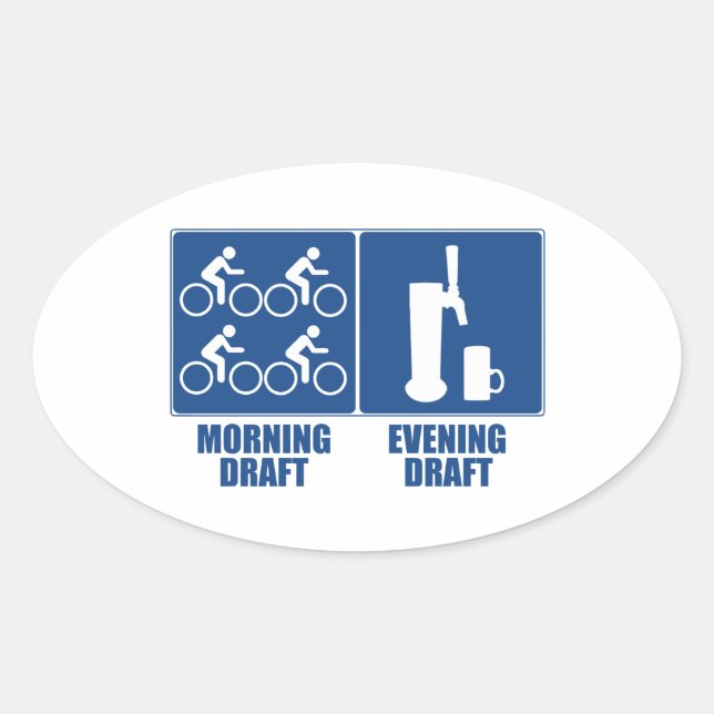 Sticker Ovale Brouillon du matin, Brouillon du soir (Devant)