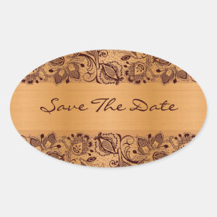 Sticker Ovale Brown Dentelle Blond Grain De Bois Enregistrer La 