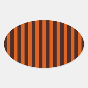 Sticker Ovale Brûlé Orange bandes verticales