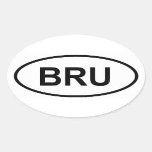 Sticker Ovale Brunei "BRU"