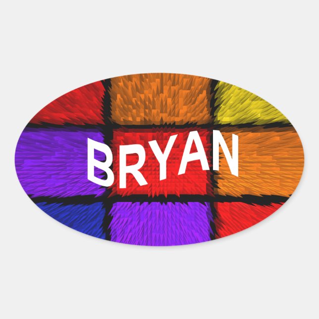Sticker Ovale BRYAN ( noms masculins ) (Devant)