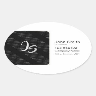Sticker Ovale Cadeau élégant avec personnalisation Monogramme ar