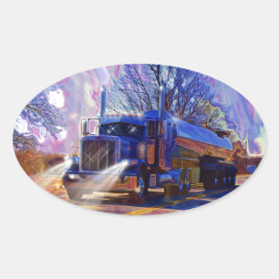 Sticker Ovale Cadeau lourd de transport de camion de