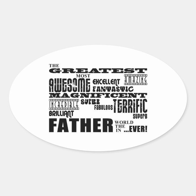 Sticker Ovale Cadeaux amusants pour les papas : Grand Père (Devant)