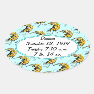 Sticker Ovale Cadeaux Circus Elephant