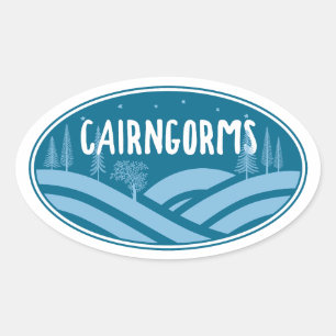 Sticker Ovale Cairngorges National Park Scotland Outdoors