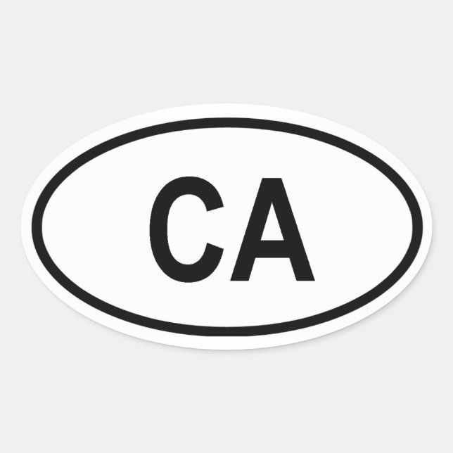 Sticker Ovale Californie "CA" (Devant)