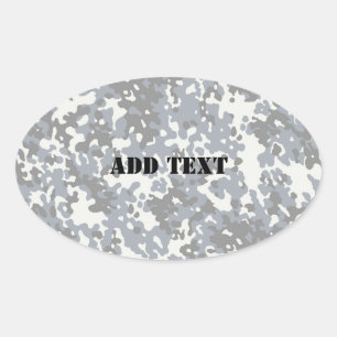 Sticker Ovale Camouflage de ville numérique noir et gris (éclair