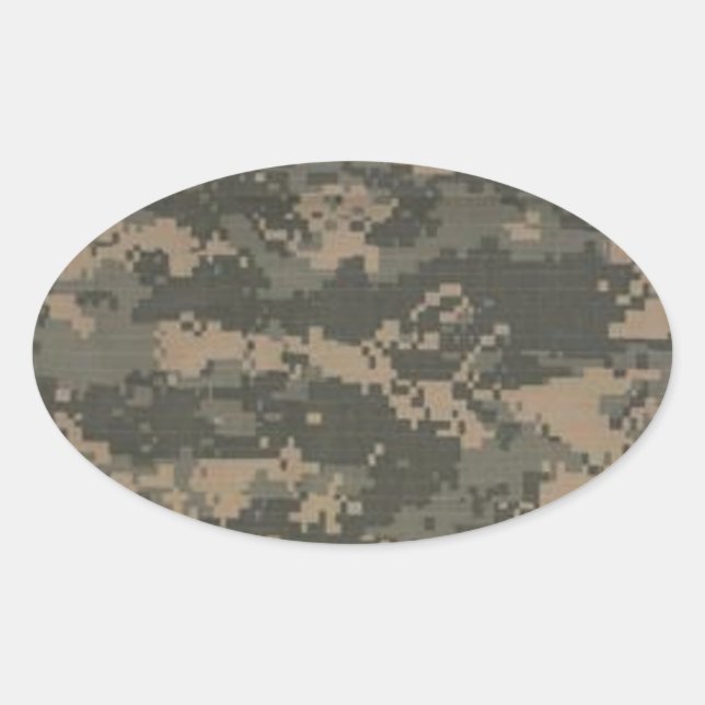 Sticker Ovale Camouflage numérique ACU (Devant)