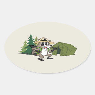 Sticker Ovale Campout américain de Rick   de garde forestière